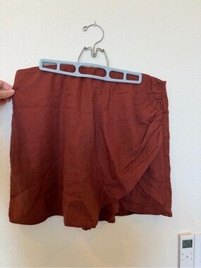 A New Day Women’s Rust Red/Brown Linen Skort